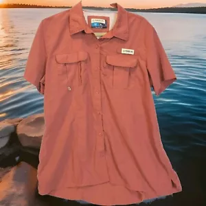 Magellan Womens Sz XL Fishing Shirt Vented Rust Orange Color Moisture Wicking - Picture 1 of 12
