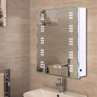 Bathroom LED Mirror Cabinet with Clock/Shaver Socket/Sensor Switch/Demister Pad