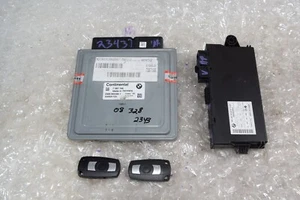 08 BMW 328i Engine computer ignition switch key ECM ECU DME CAS 7587166 E90 E92 - Bild 1 von 9