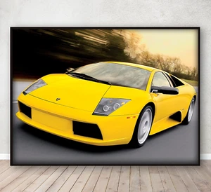 Lamborghini Murcielago Wall Art Print Sports Car Bedroom Poster Gift A4 Framed - Picture 1 of 3