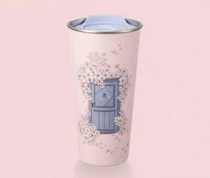 Taza de acero inoxidable Starbucks MACAU 2024 Secret Garden Door serie Sakura, 16 oz - Imagen 1 de 4