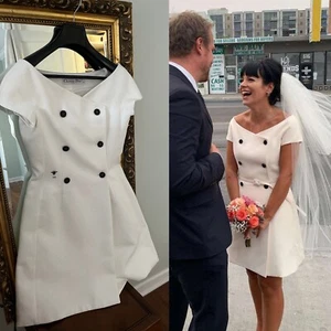 Christian Dior White Dress Womens Small (Lily Allen-style Vegas Elopement Dress) - Picture 1 of 6