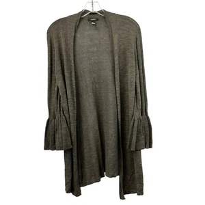 Alfani Womens Long Bell Sleeve Open Front Lightweight Cardigan Dark Green S - Picture 1 of 8