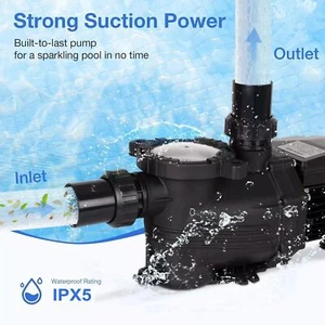 Self Primming Swimming Pool Pump In/Above Ground 3.0HP 8200GPH w/ Strainer - Picture 1 of 14