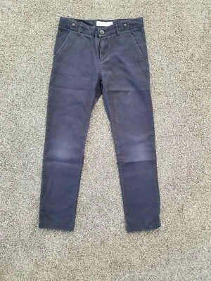 H&M L.O.G.O. BLUE Boys Dress Pants Chinos Suspender buttons. EUC size 8/9 VGUC - Image 1 of 2