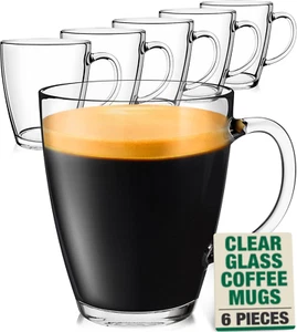 Clear Glass Coffee Mugs - Clear Transparent Tea Cups & Coffee Glasses - Clear Co - Picture 1 of 7