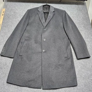 Pronto Uomo Men’s Wool Blend Charcoal Trench Coat Size 48 Buttons - Picture 1 of 6