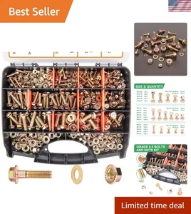 Grade 8 Schrauben und Muttern Kit, Schwerlast Sechskantschrauben Muttern Scheiben Sortiment Kit 4... - Bild 1 von 8