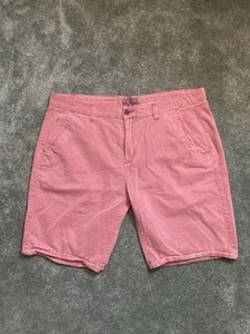 Polo Jeans Co Vintage Mens W38” L10” Pink Slim Fit Cotton Twill Chino Shorts - Picture 1 of 10