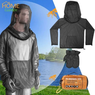 Mosquito Jacket with Hood & Mitts Lightweight Mesh Bug Protection for Gardening  - Image 1 of 4