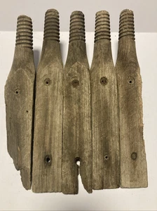 Pernos aislantes de madera clavijas/soportes para aisladores de vidrio vintage -E lote de 5 - Imagen 1 de 22
