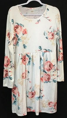 Floral Print Women's Long Sleeve XXL Top Cotton Polyester - Image 1 of 4