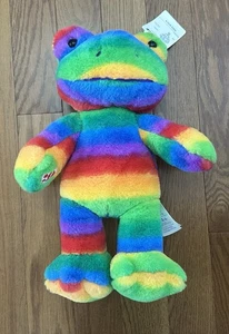 Build A Bear Rainbow Pride 16” Frog Plush Retired Rare, Full Size, NWT - Picture 1 of 6