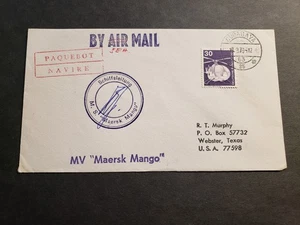 Ship MV MAERSK MANGO Naval Cover 1976 PAQUEBOT Cachet SURABAYA, JAVA, INDONESIA - Picture 1 of 2