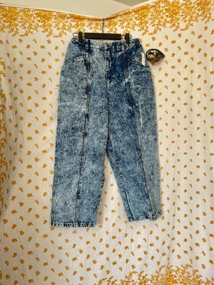 Vintage Cherokee Denim Size 14 Acid Washed Elastic Waist USA Made Jeans - Image 1 of 4