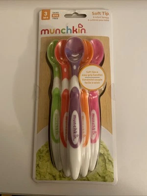 Cucharas infantiles de punta suave Munchkin - Paquete multicolor de 6 para edades de 3+ meses Foto 1 de 3