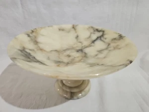 Vintage italienisches Marmor/Alabaster Kompott/Herzstück 7,75" x 4,5" - Bild 1 von 24