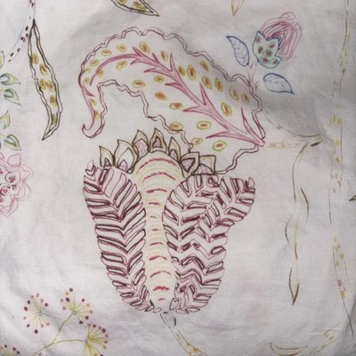 Pine Cone Hill  Duvet Cover Full Queen Pink Floral On white cotton - Image 1 of 4