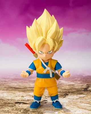 S.H. FIGUARTS DRAGON BALL DAIMA ACTION FIGURE SUPER SAIYAN GOKU MINI 8CM BANDAI - Immagine 1 di 4