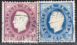 SELLO ANGOLA 1886 Sc. #19 Y 21 USADO - Imagen 1 de 2