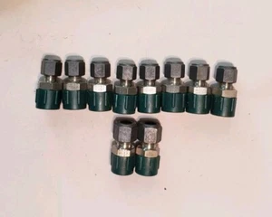 Lot Of 10 Parker Straight Union 1/4" OD 3/8" NPT 316 Stainless Steel 3/8" OD - Picture 1 of 12