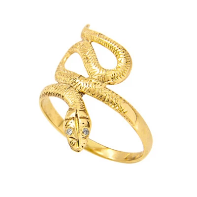 Schlangenring Brillantring Damenring aus 333er Gelbgold mit Diamant 0,01ct - Bild 1 von 4