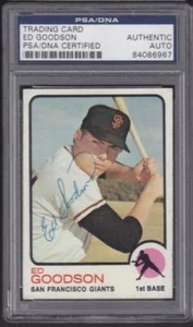 1973 TOPPS #197 tarjeta firmada de colección edición Goodson Giants resistente PSA ADN - Imagen 1 de 1
