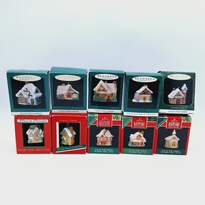Hallmark Ornament Set Miniature Vintage 1980S 90S Old English Village Lot 1-10. - Picture 1 of 5