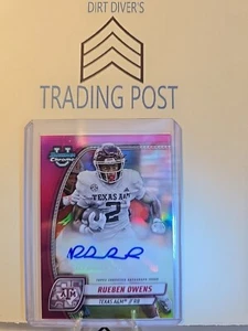 2024 Bowman Chrome University Rueben Owens Fuchsia Refractor 105/150 Texas A&M - Bild 1 von 3