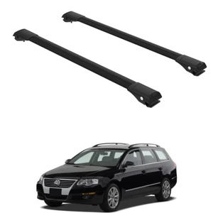 Roof Rack Cross Bars to Volkswagen Passat B6 Variant 2005-2010 Black Set 2 Pcs - Bild 1 von 20