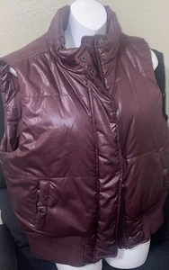 Izod Sport Maroon Sleeveless Full Zip Puffer Vest Sizes Large - Picture 1 of 20