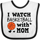 Inktastic I Watch Basketball With Mom Baby Bib Sports My Adorable Hearts Infant