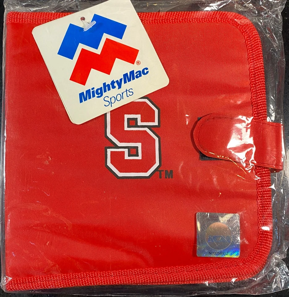 STANFORD Red Nylon 8 pocket DVD/Blue Ray/CD CASE WALLET, NEW, Mighty Mac Sports - Image 1 of 1