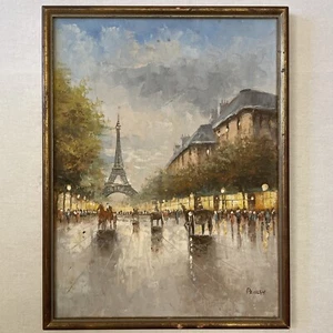 Antique Framed Oil On Board Parisian Scene Paris . Signed Paisley 13” X 16.5” - Picture 1 of 13