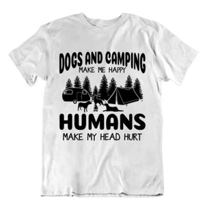 Camiseta Campamento Viaje Exterior Camiseta De Colección Regalo Adorable Divertida Al aire libre Perros Humanos Frescos - Imagen 1 de 8