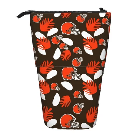 Cleveland Browns Fans Pencil Telescopic Bag Print Storage Bag Cosmetic Bag Cover