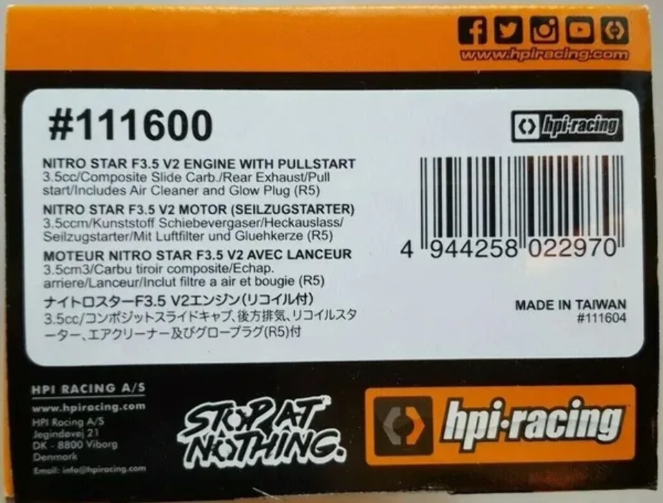 HPI Nitro Star F3.5 V2 Engine Slide Carb Pull Start Air Cleaner Plug (R5) 111600 - Image 1 of 4