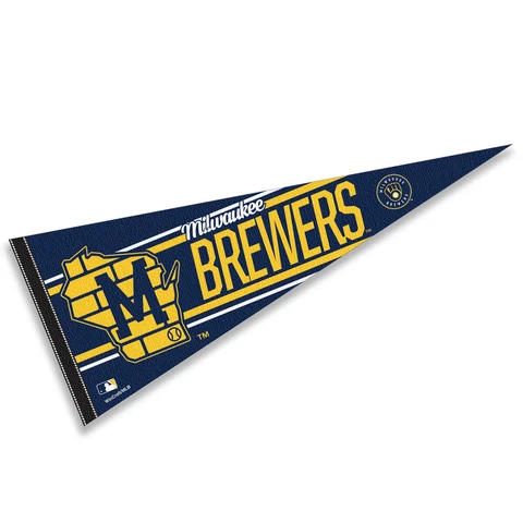 Milwaukee Brewers State of Wisconsin Retro M MLB 12 in X 30 in Pennant Cover