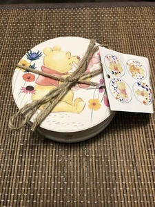New Disney Winnie the Pooh set of 4 Coasters Piglet, Tiger, With Daisies.BX3 - Picture 1 of 2