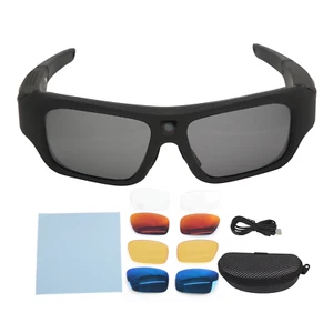 Camera Glasses 4K HD Smart Video Recording Sunglasses with 4 Pairs of Lenses for - Picture 1 of 12