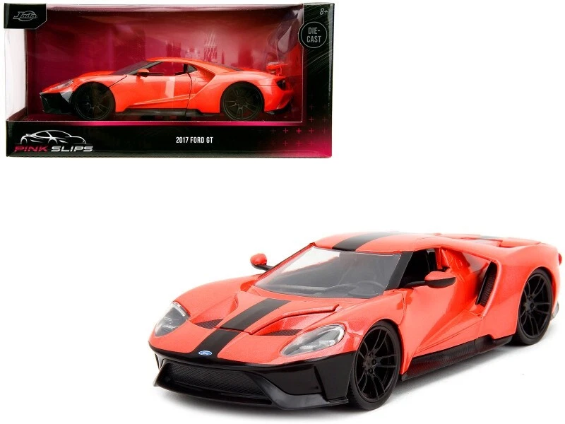 Jada 1/24 Pink Slips - 2017 Ford GT Rouge Métallique Clair Avec Rayure Noire - Photo 1/1