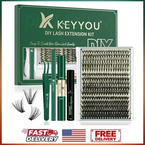 DIY Lash Extension Kit KEYYOU 300Pcs Individual Eyelash Clusters with Lash Glue - Picture 1 of 8