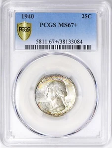1940 Washington Quarter PCGS MS67+ - Picture 1 of 3