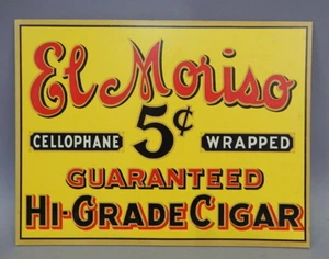 Vintage 1930s El Moriso Cigar Retail Advertising Tobacco Display Sign Card Stock - Picture 1 of 3