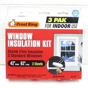 FROST KING WINDOW INSULATION KIT - INDOOR USE - 3 PACK - 42" x 62" STANDARD