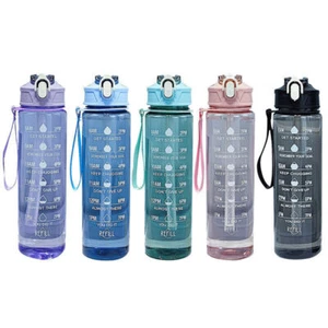 Sports Water Bottle Gym Travel Drinking Leakproof Bottle With Straw BPA-Free UK - Picture 1 of 15