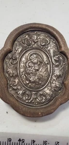 Seltene orthodoxe griechische Ikone Mutter Kind byzantinische Maria Jesus silber - Bild 1 von 3