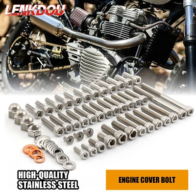 Cubiertas de motor de acero inoxidable tornillos Allen para Triumph Bonneville T140 T120 Foto 1 de 4