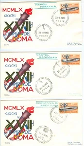 Italy Olympic Games Rome 1960 23 covers with GREEN bystamp cachet - Imagen 1 de 8