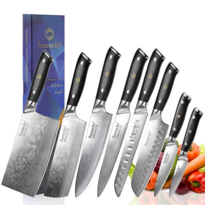 Juego de cuchillos de chef Sunnecko Damascus 8 piezas herramientas de cocina de precisión para cortar Foto 1 de 4